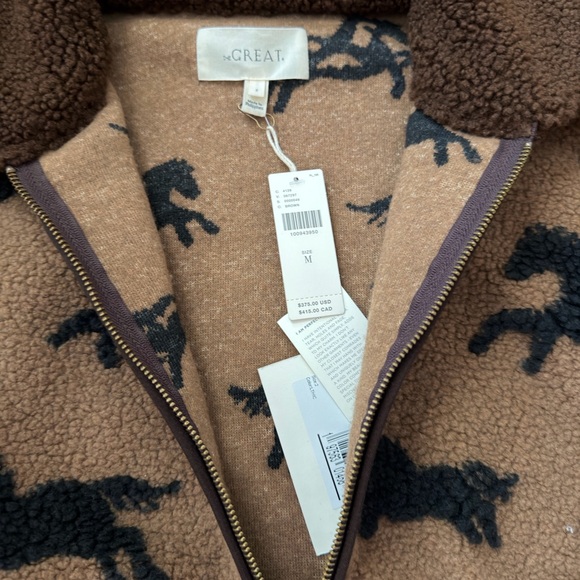 THE GREAT. Brown and Black Teddy Jacket - Picture 6 of 8